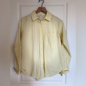 Evereve cotton poplin button up blouse size xs